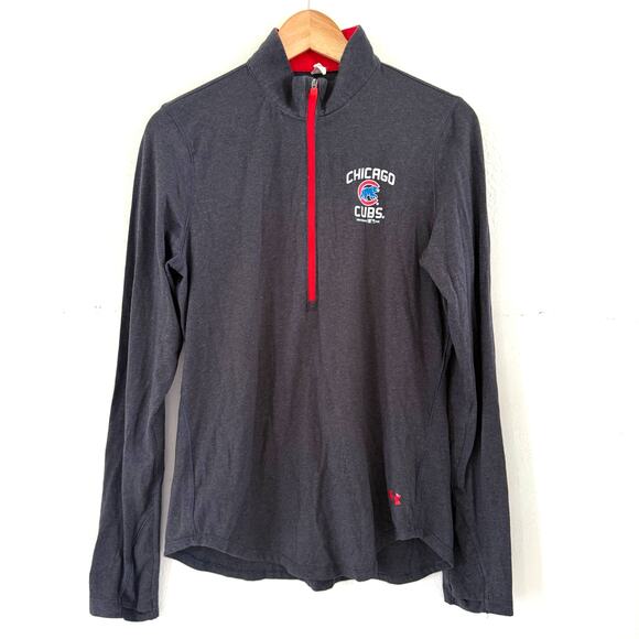 Under Armour Chicago Cubs‎ 1/2 Zip Long Sleeve Shirt Women's Size Medium Gray - Picture 1 of 8